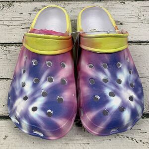 Just Speed Tie Dye Clogs Sandals Kids [Size‎ 6] Yellow Pink Purple Comfort